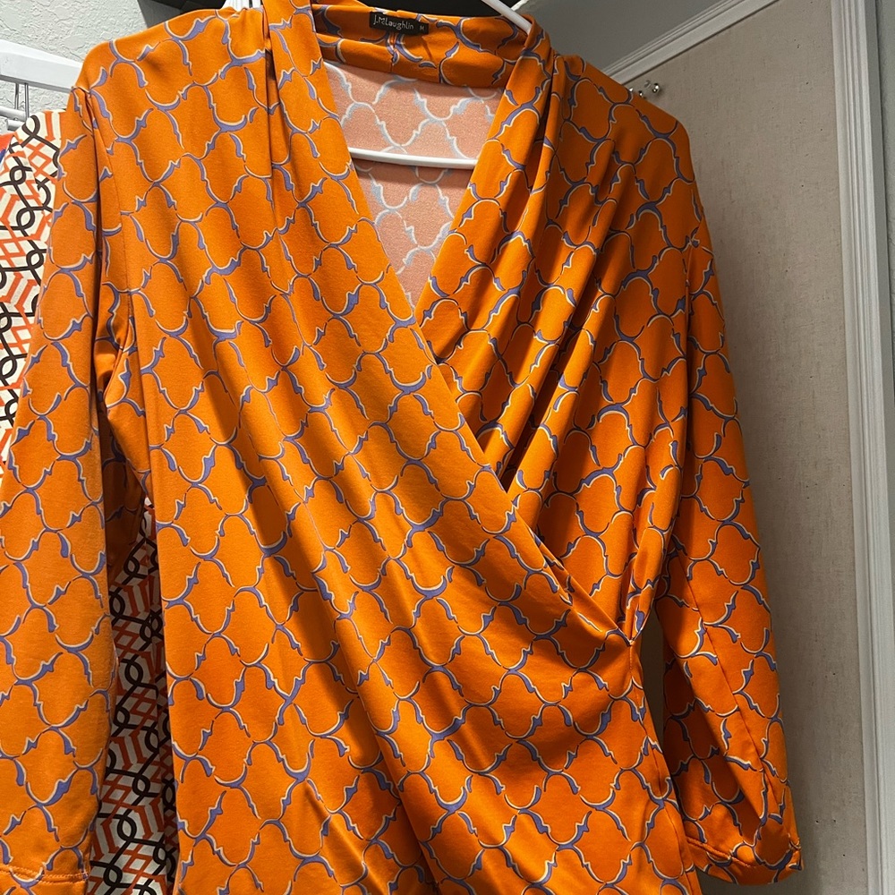 J McLaughlin long sleeve wrap shirt